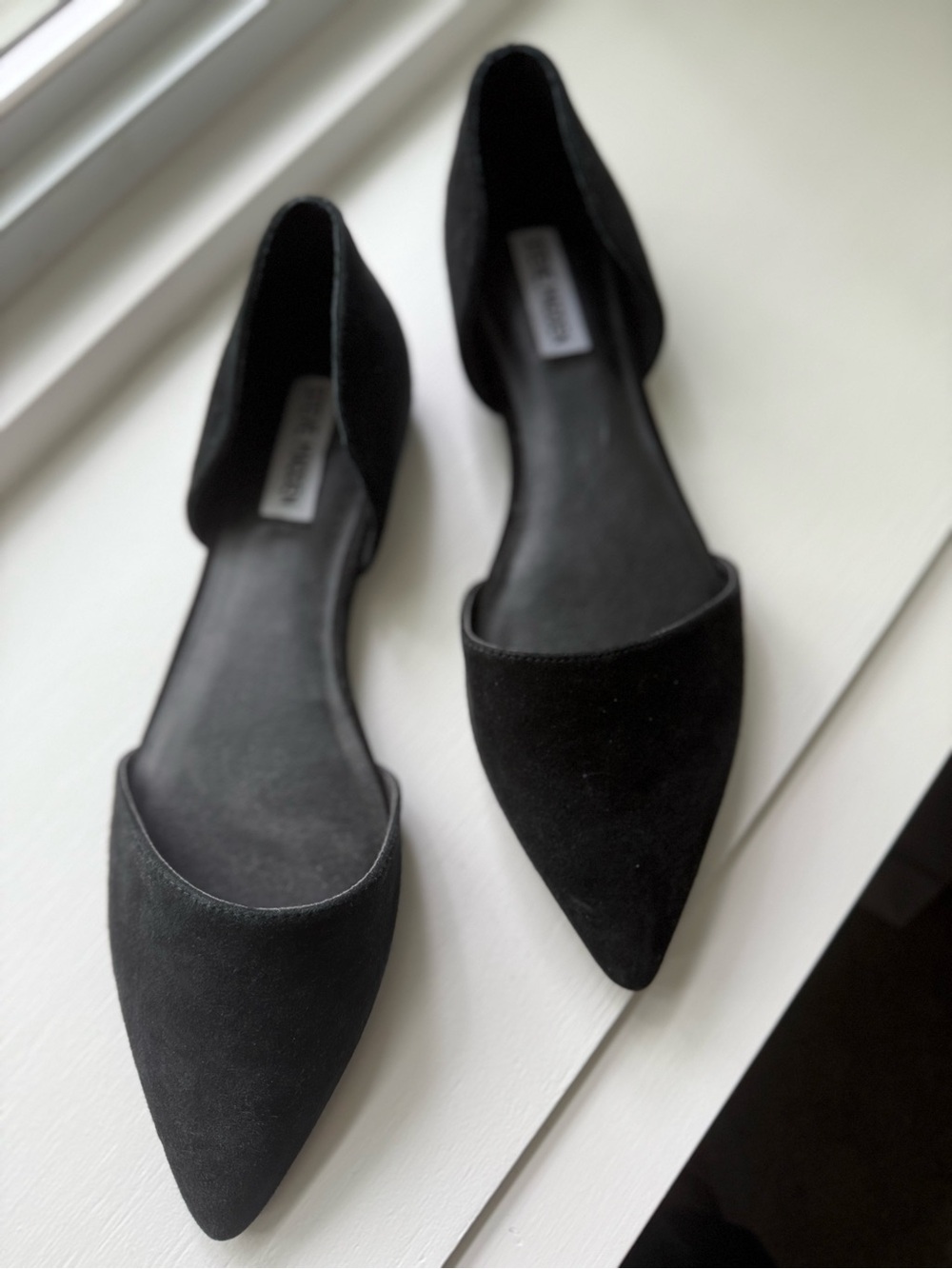 Steve Madden Black Pointed D'Orsay Flats